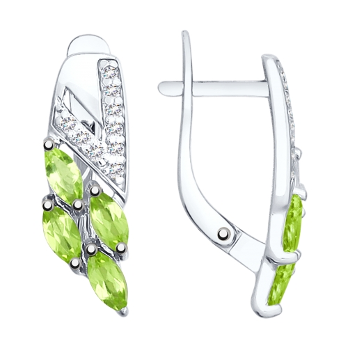 

Серьги из серебра с хризолитом Яхонт Ювелирный 197752, 197752