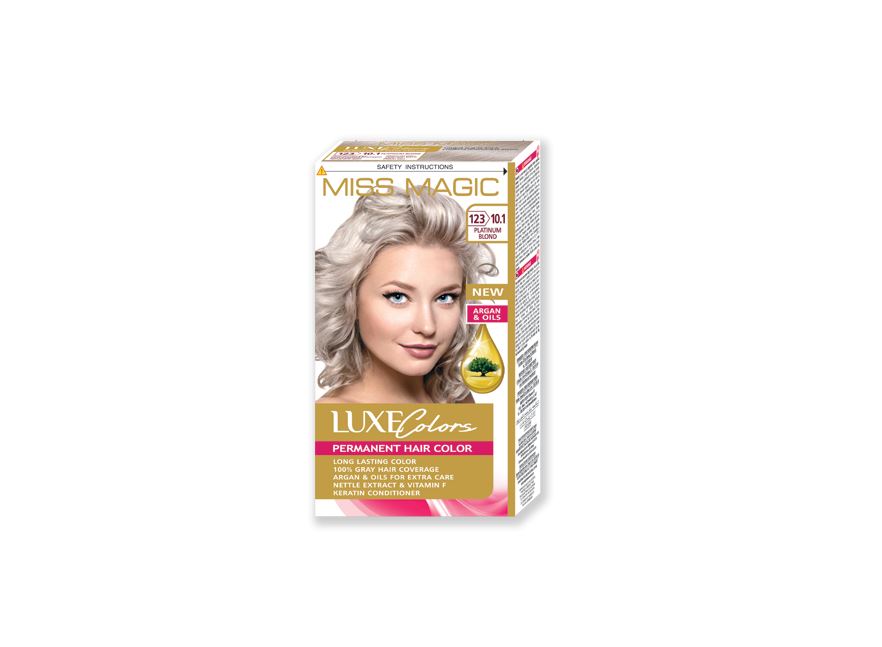 Краска Miss Magic Luxe Colors для волос 123 10.1 платиновый блондин