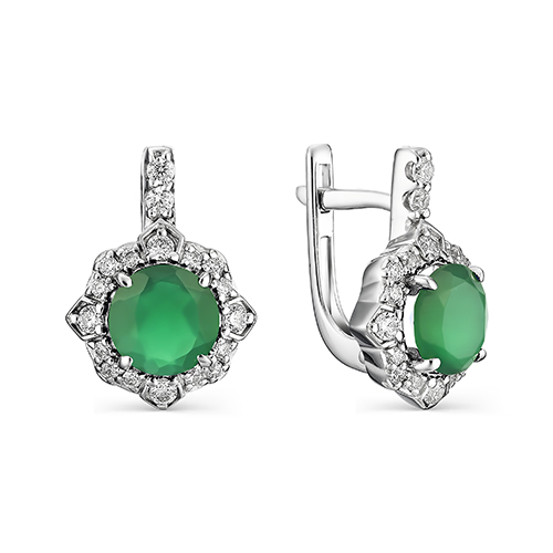 

Серьги из серебра ЯХОНТ Золотой 198175, агат/фианит, 198175