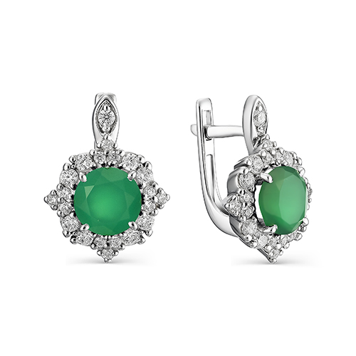 

Серьги из серебра с агатом Яхонт Ювелирный 198182, 198182