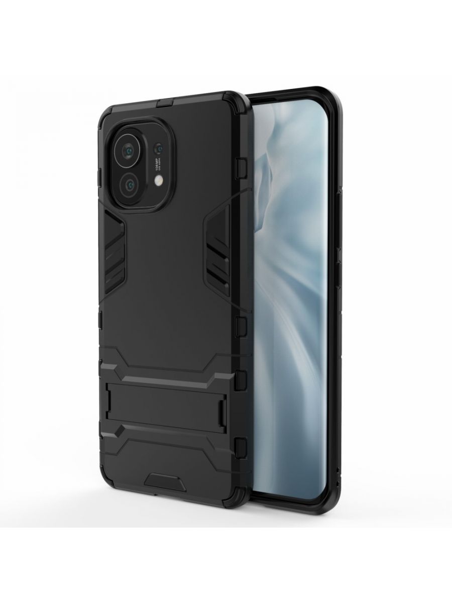

Brodef IRON Противоударный с подставкой чехол для Xiaomi Mi 11 Черный