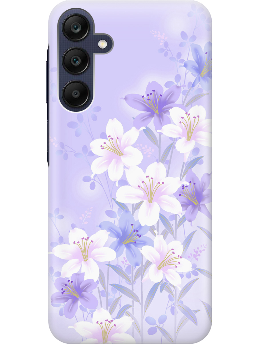 

Силиконовый чехол на Samsung Galaxy A25 с рисунком "Лилии на фиолетовом", Белый;фиолетовый, 20012134