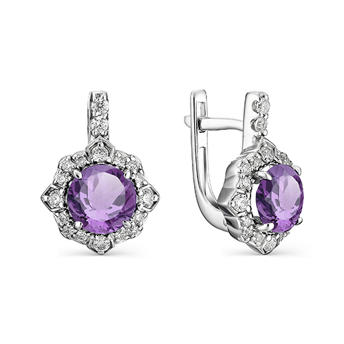 

Серьги из серебра с аметистом Яхонт Ювелирный 198191, 198191
