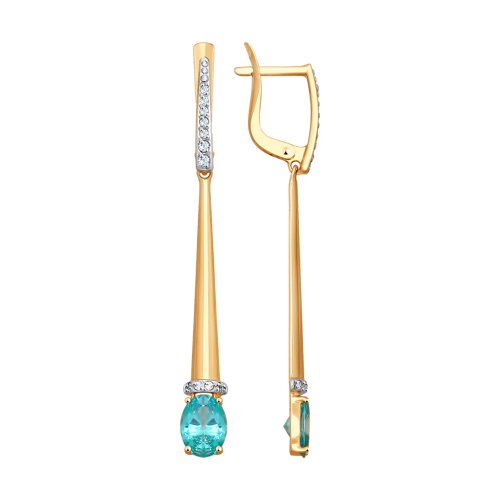 

Серьги из желтого золота со swarovski Яхонт Ювелирный 198335, 198335