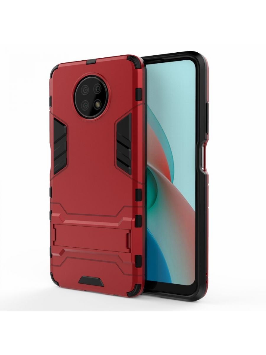 

Brodef IRON Противоударный с подставкой чехол для Xiaomi Redmi Note 9T Красный