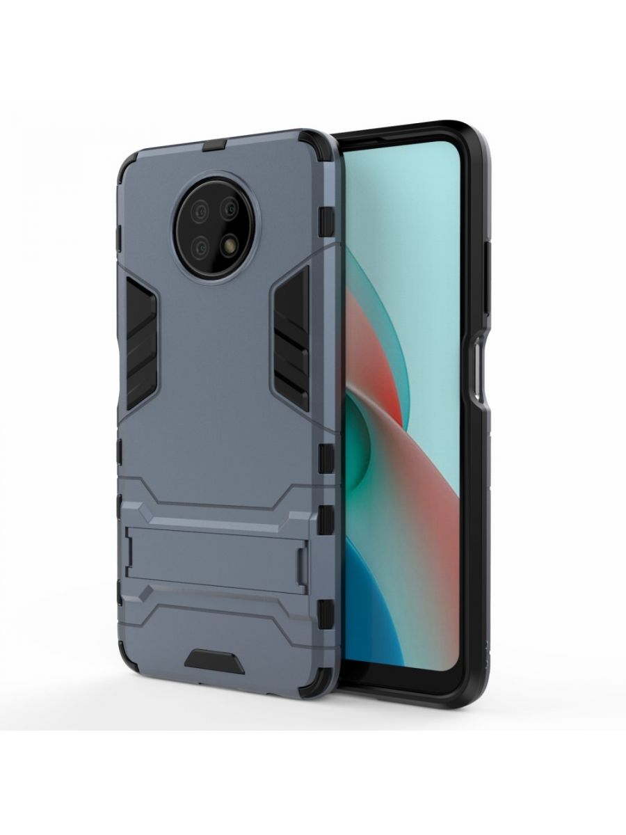 

Brodef IRON Противоударный с подставкой чехол для Xiaomi Redmi Note 9T Синий