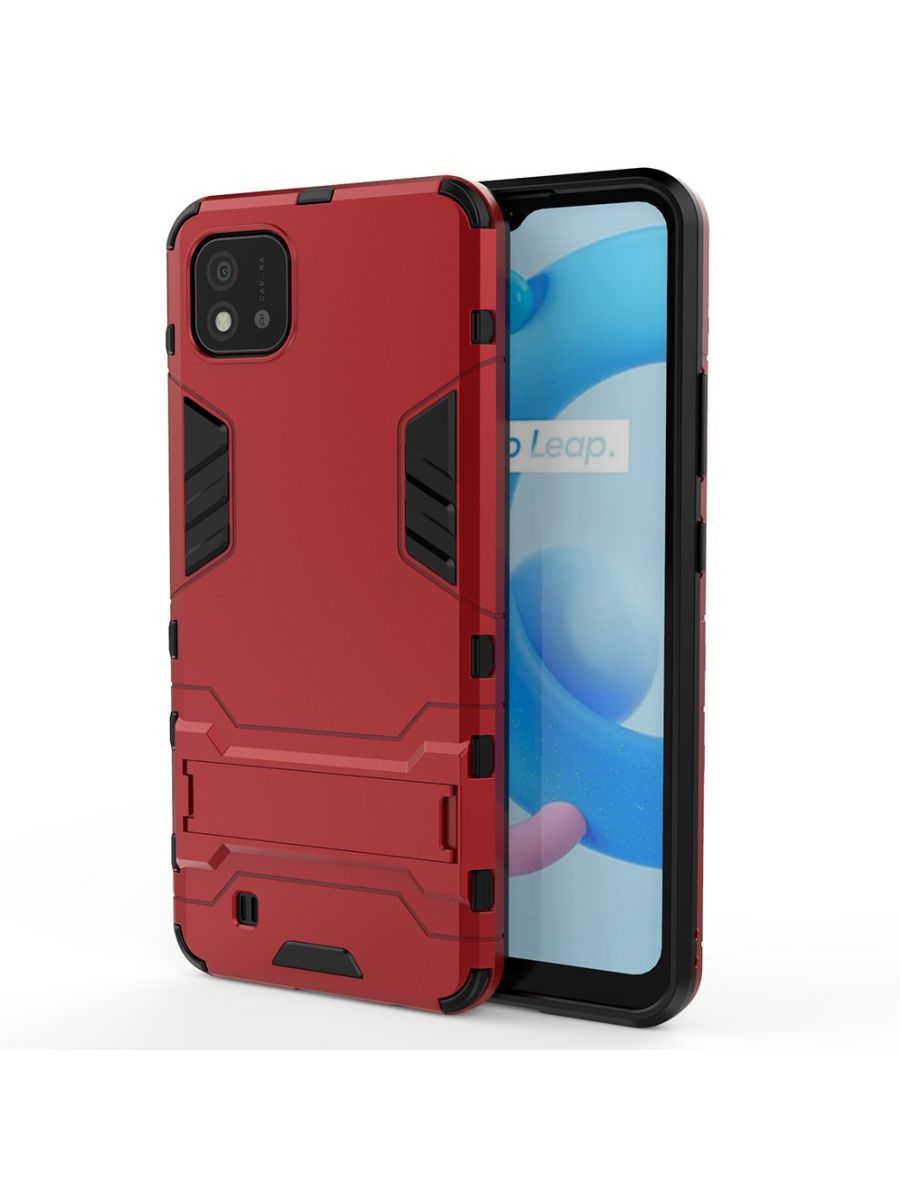 

Brodef IRON Противоударный с подставкой чехол для Realme C20 Красный