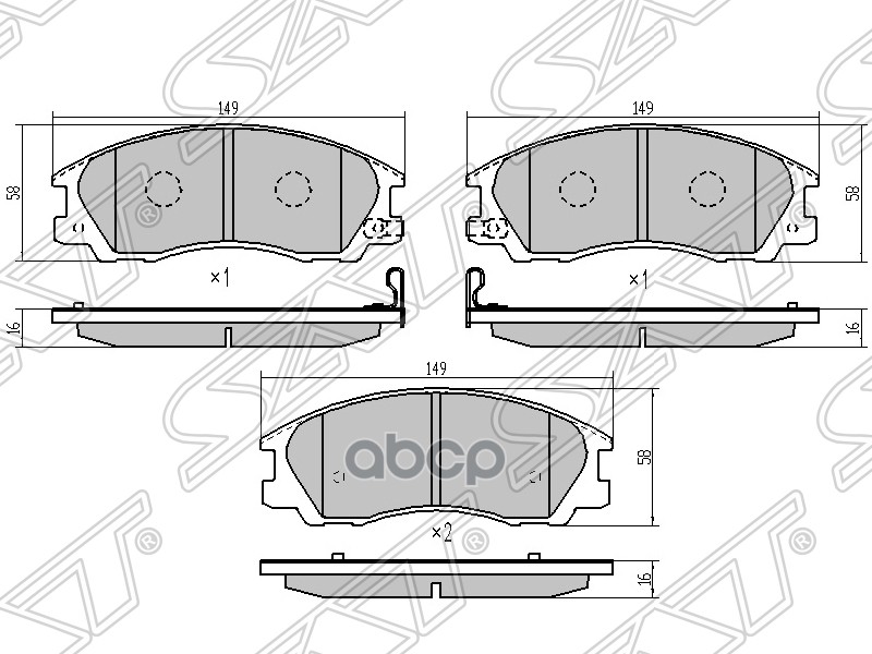 

Колодки Тормозные Перед Hyundai Terracan 01- Sat арт. ST-58101-H1A10