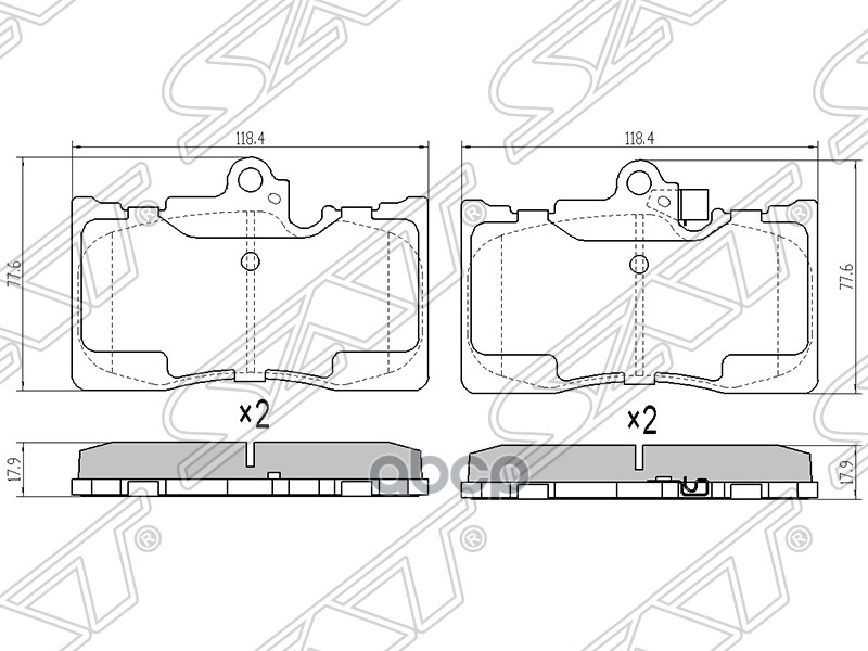 

Тормозные колодки SAT передние для Lexus GS300, GS430 2005- ST0446530410