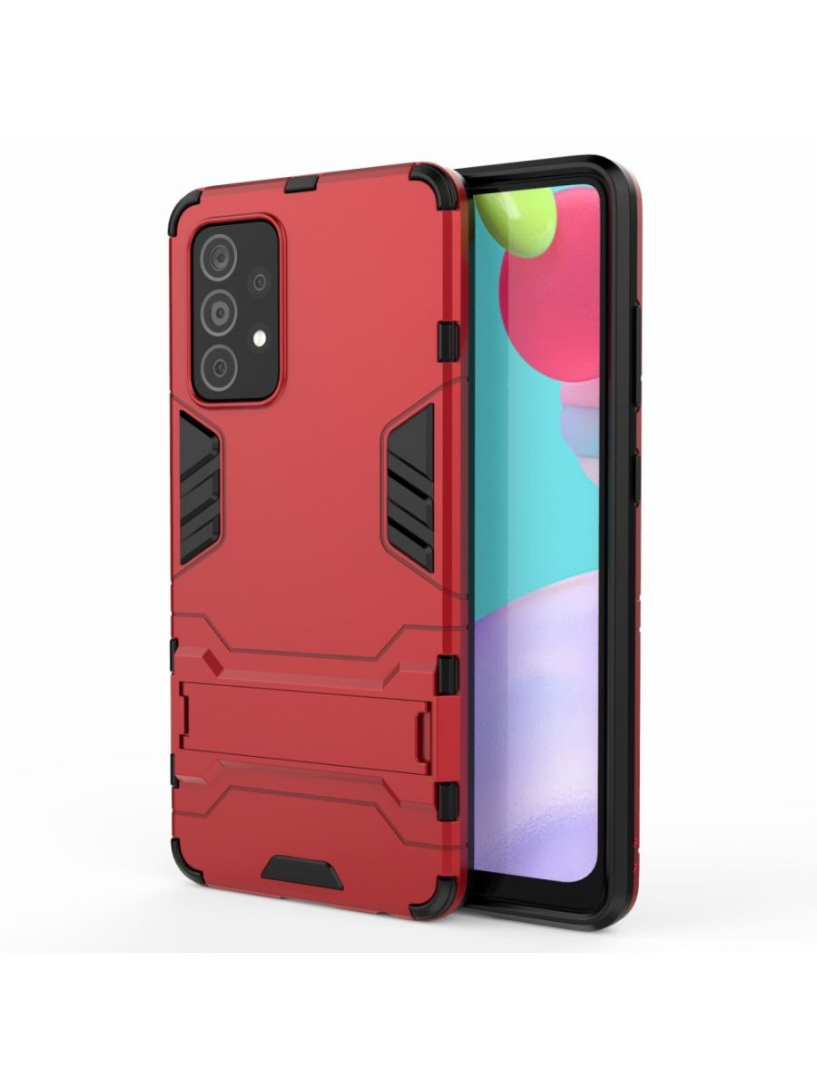 

Brodef IRON Противоударный с подставкой чехол для Samsung Galaxy A52 Красный