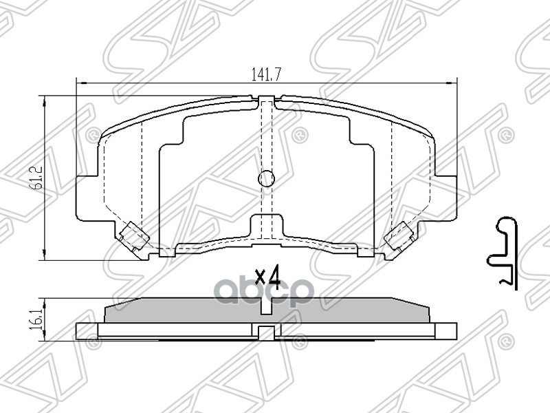 

Колодки Тормозные Перед Mazda Cx5 11- Sat арт. ST-KDY9-33-28Z