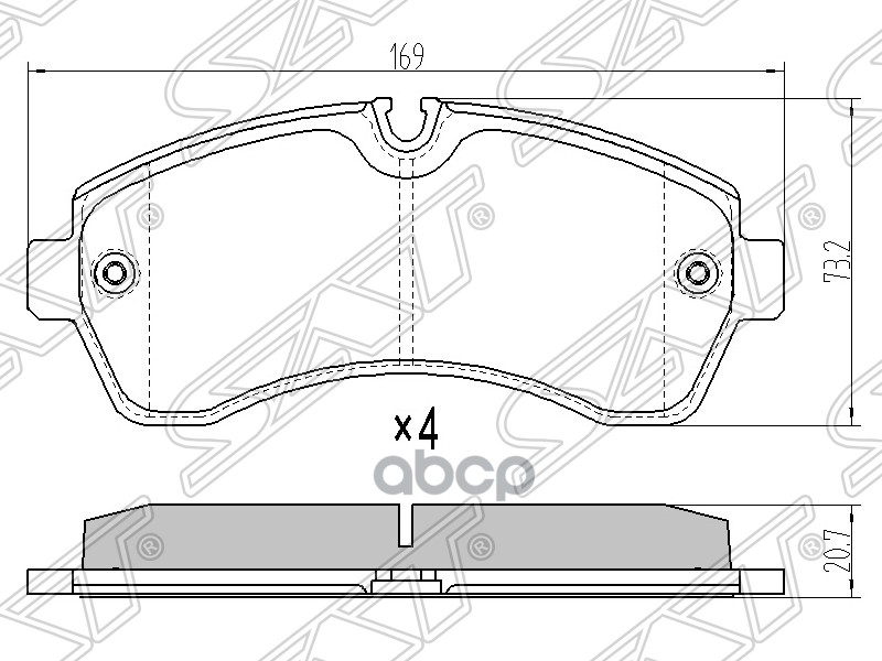 

Колодки Тормозные Перед Mercedes Sprinter 06- 5-T Sat арт. STA0044208220