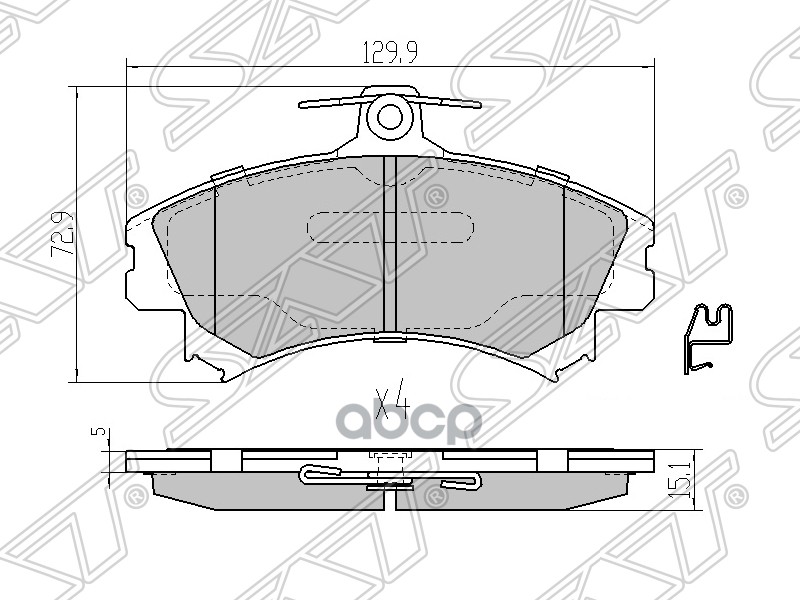 

Тормозные колодки SAT передние для Mitsubishi Colt VI 2002-2012 ST4605A734
