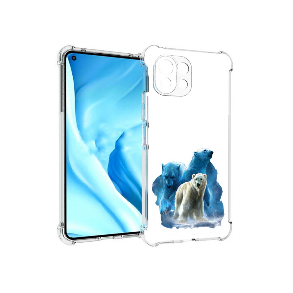 

Чехол MyPads Tocco для Xiaomi Mi 11 Lite полярный медведь (PT159462.256.549), Прозрачный, Tocco