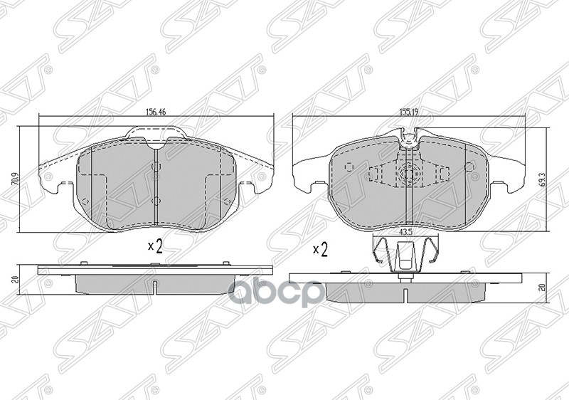 

Колодки Тормозные Перед Opel Astra H 05-/ Vectra C 02-/ Zafira B 06- Sat арт. ST-1605098