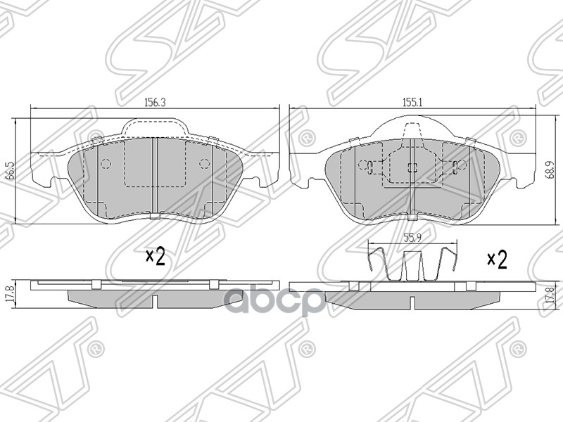 

Колодки Тормозные Перед Renault Clio 06-/Megane 03-09 Sat арт. ST-7701208183