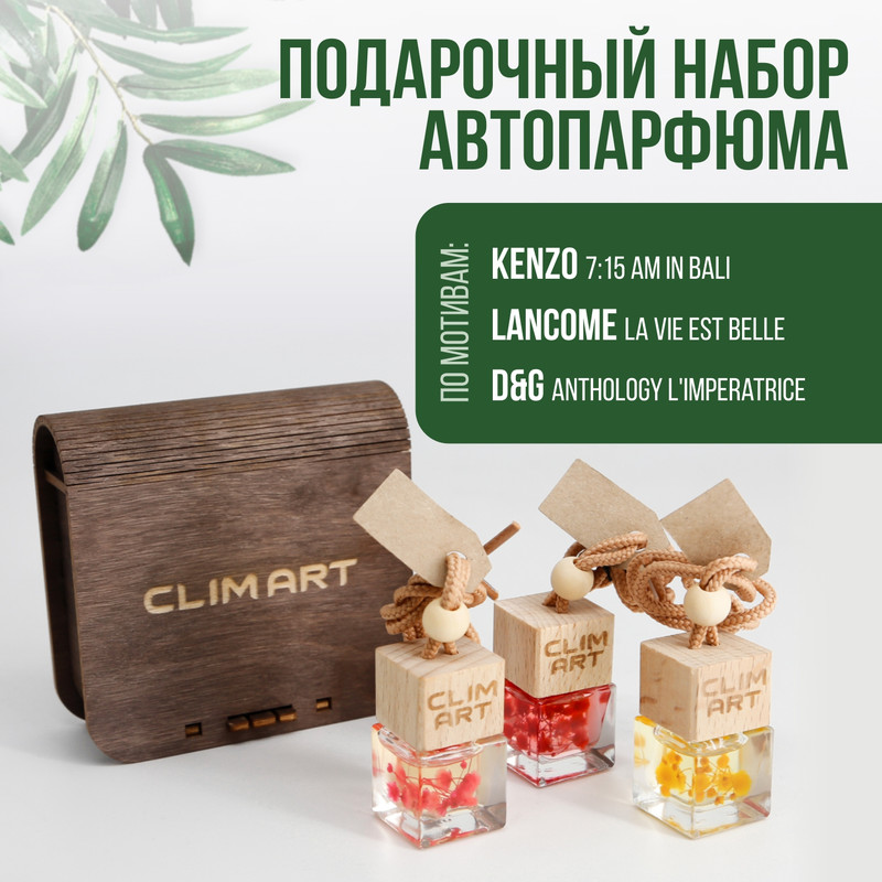 Набор подвесных ароматизаторов CLIMART 5 с сухоцветами (по мотивам Lancome/Kenzo/D&G)