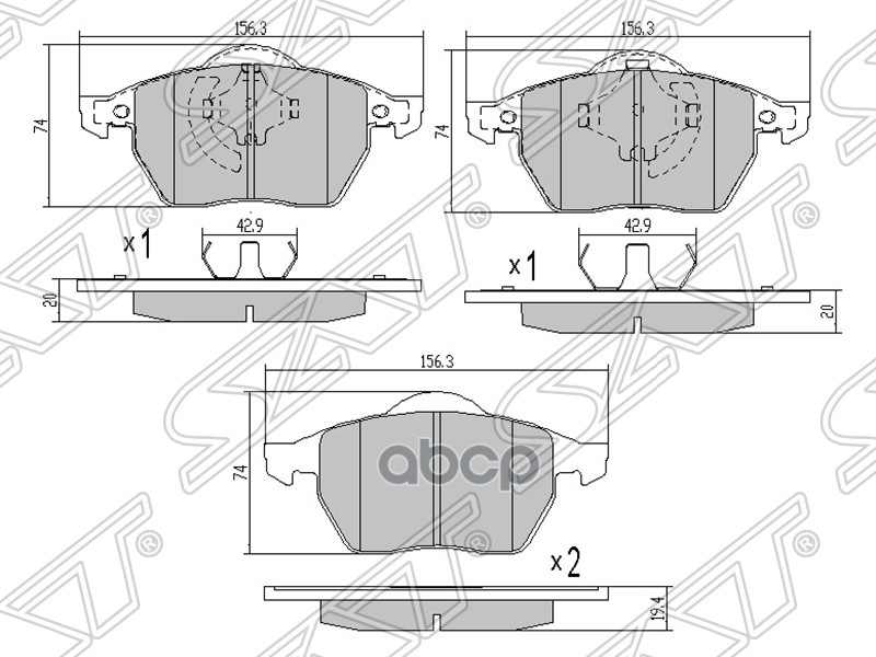 

Колодки Тормозные Перед Skoda Octavia 97-11 Sat арт. ST-1J0698151L