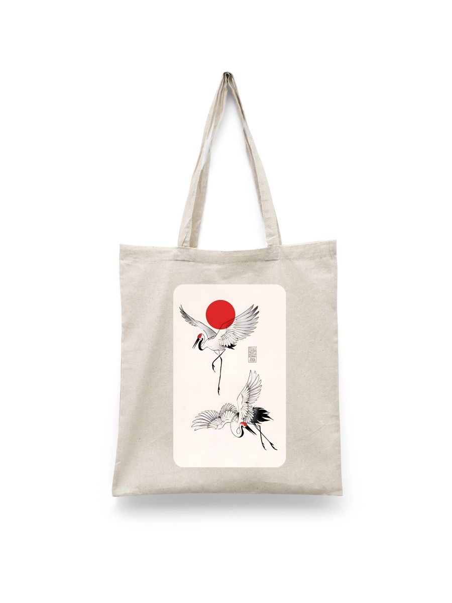 

Шоппер унисекс Каждому Своё Журавль/Япония/Небо JJJR11, белый, Журавль/Япония/Небо JJJR11