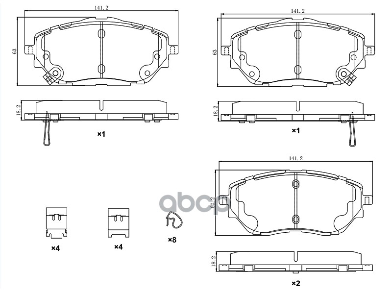 

Колодки Тормозные Перед Toyota C-Hr 16- Sat арт. ST-04465-F4020