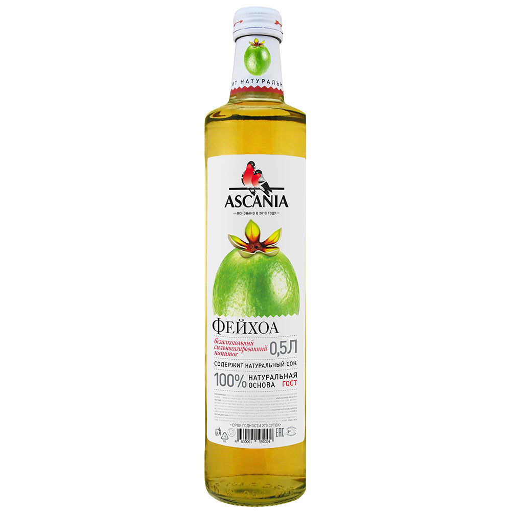 

Газированный напиток Ascania Фейхоа, 0,5 л х 12 шт, Ascania
