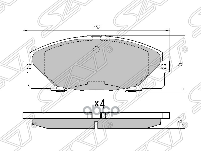 

Колодки Тормозные Перед Toyota Hiace/Regiusace 04- Sat арт. ST-04465-26260