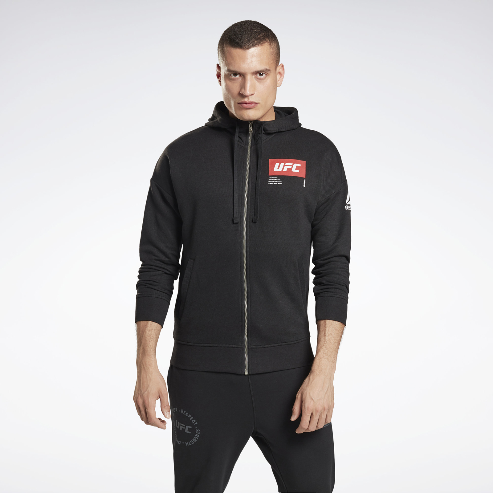 фото Толстовка мужская reebok ufc fg fight week h черная 2xl