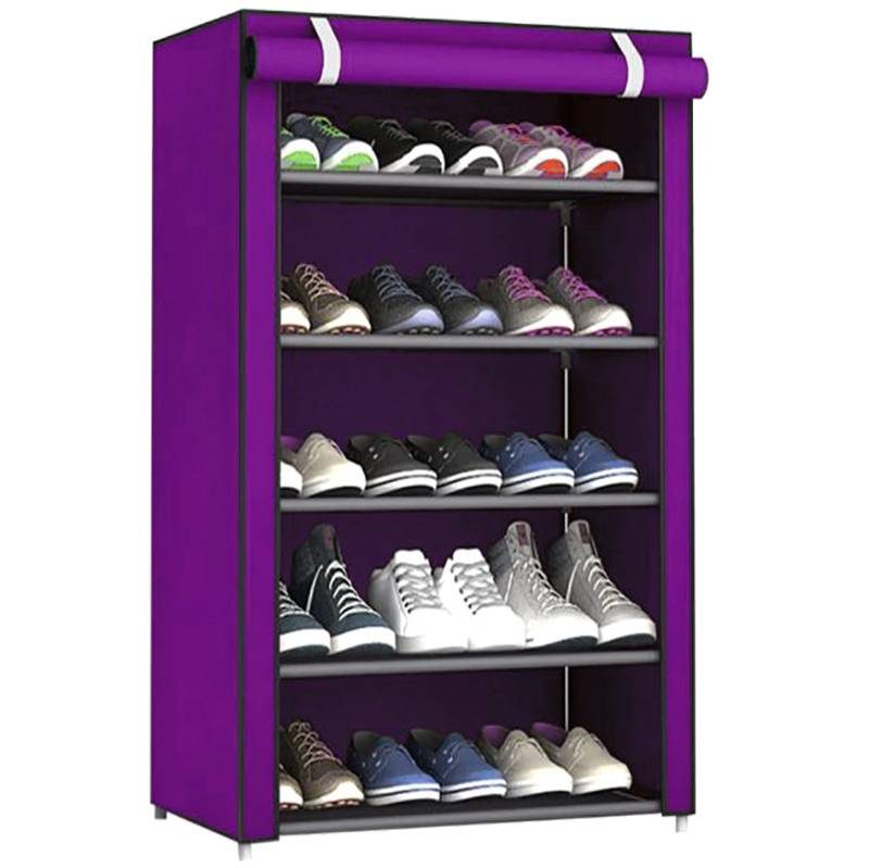 фото Складной тканевый шкаф для обуви hcx 107 x 54 x 25 см фиолетовый