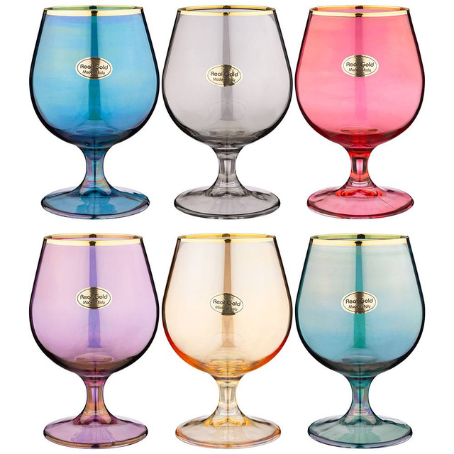 Бокалы для вина шампанского Art Decor Джесси стеклянные 26х25х17см 6 шт 669-129