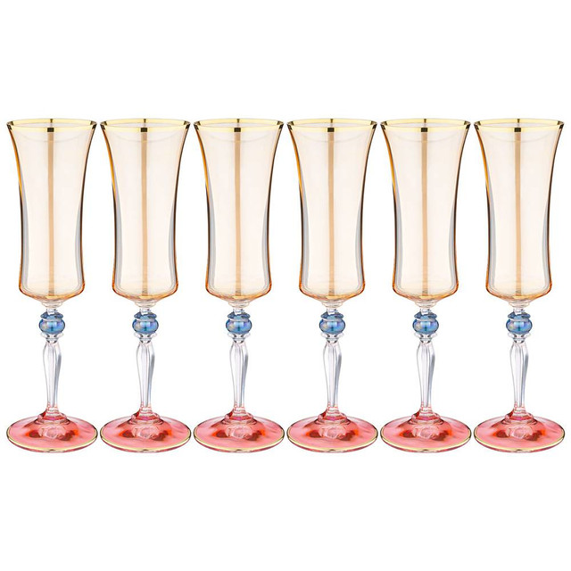 Бокалы для вина шампанского Art Decor стеклянные 35х23х16см 6 шт 669-150