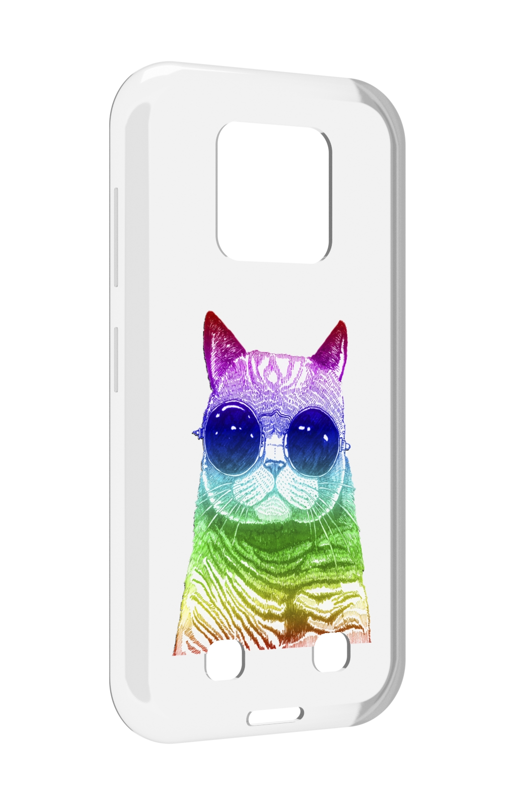 

Чехол MyPads Кот в очках для Oukitel WP18, Прозрачный, Tocco
