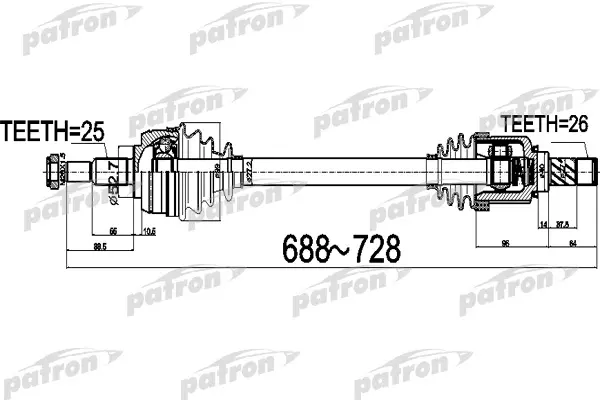 

PATRON Полуось PATRON PDS0529