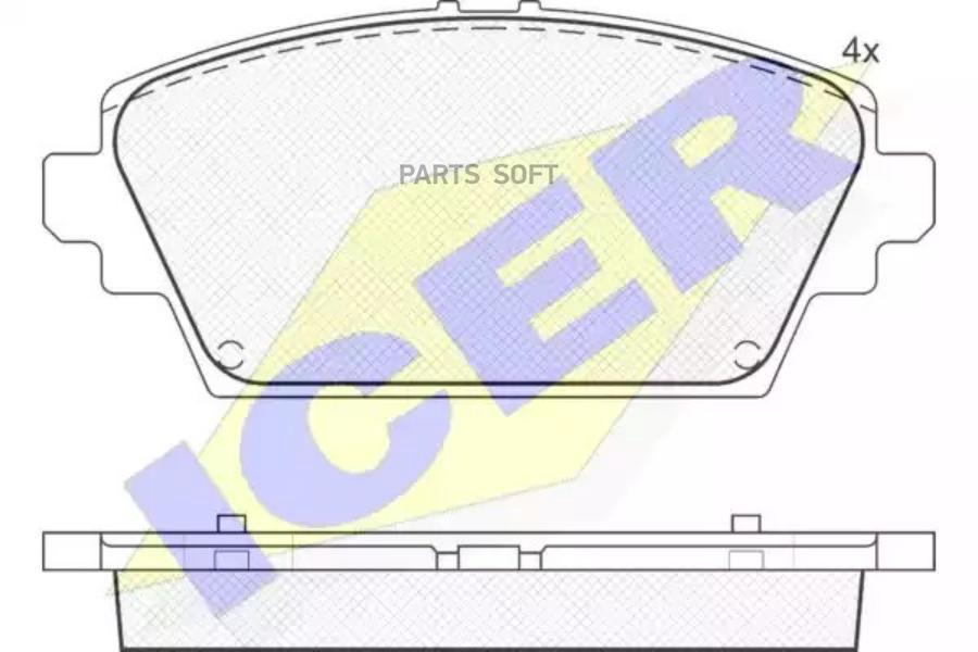 

Колодки торм.пер. NISSAN Almera Tino [V10] 1,8-16v/2,0-16v 8/00-> ICER