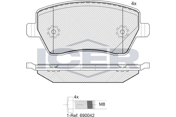 

Колодки торм.пер. NISSAN Micra/Note 03->, RENAULT Clio/Modus/Kangoo/Logan 07-> ICER