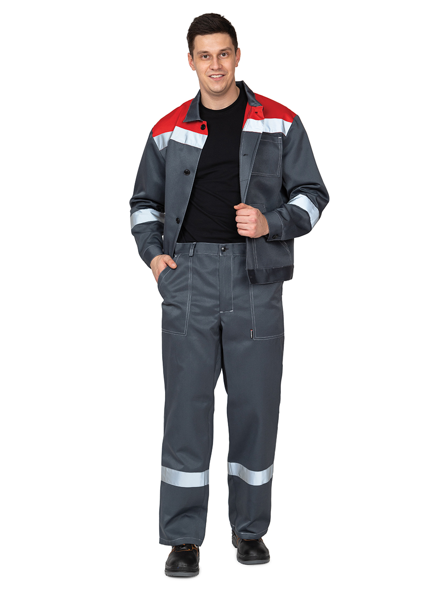 

Костюм рабочий мужской Прабо Кос118с красный; серый 104-108/170-176, Кос118с