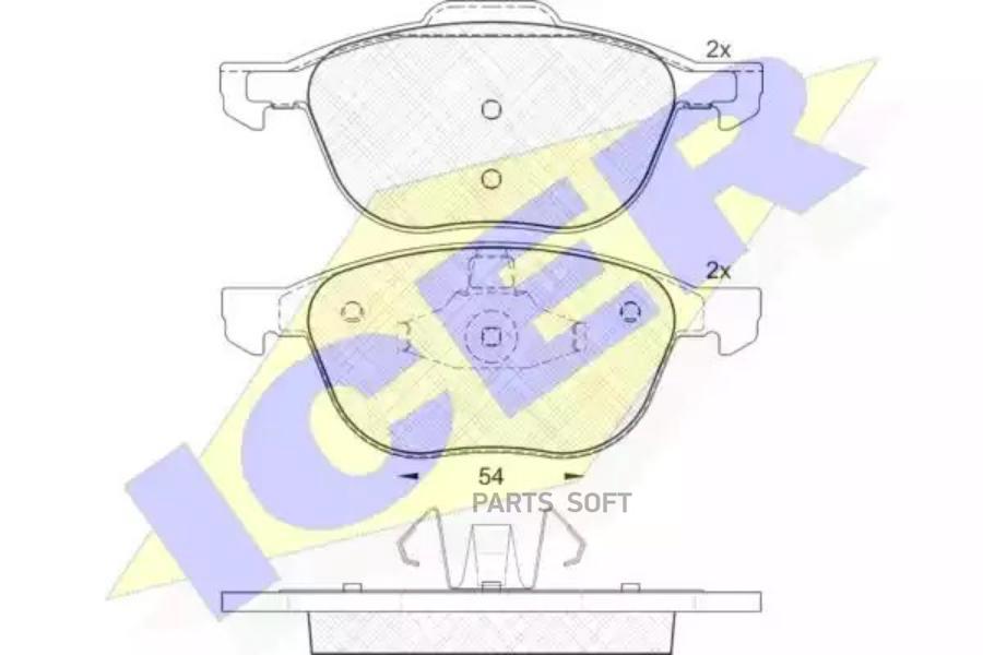 

Колодки торм.пер. FORD Focus C-MAX 1.6i-2.0TDCi 03->, MAZDA 3 1.4i-2 ICER