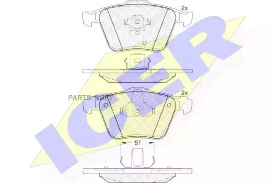 

Колодки торм.пер. Ford Galaxy, S-Max, Mondeo IV 03/06 -> ICER