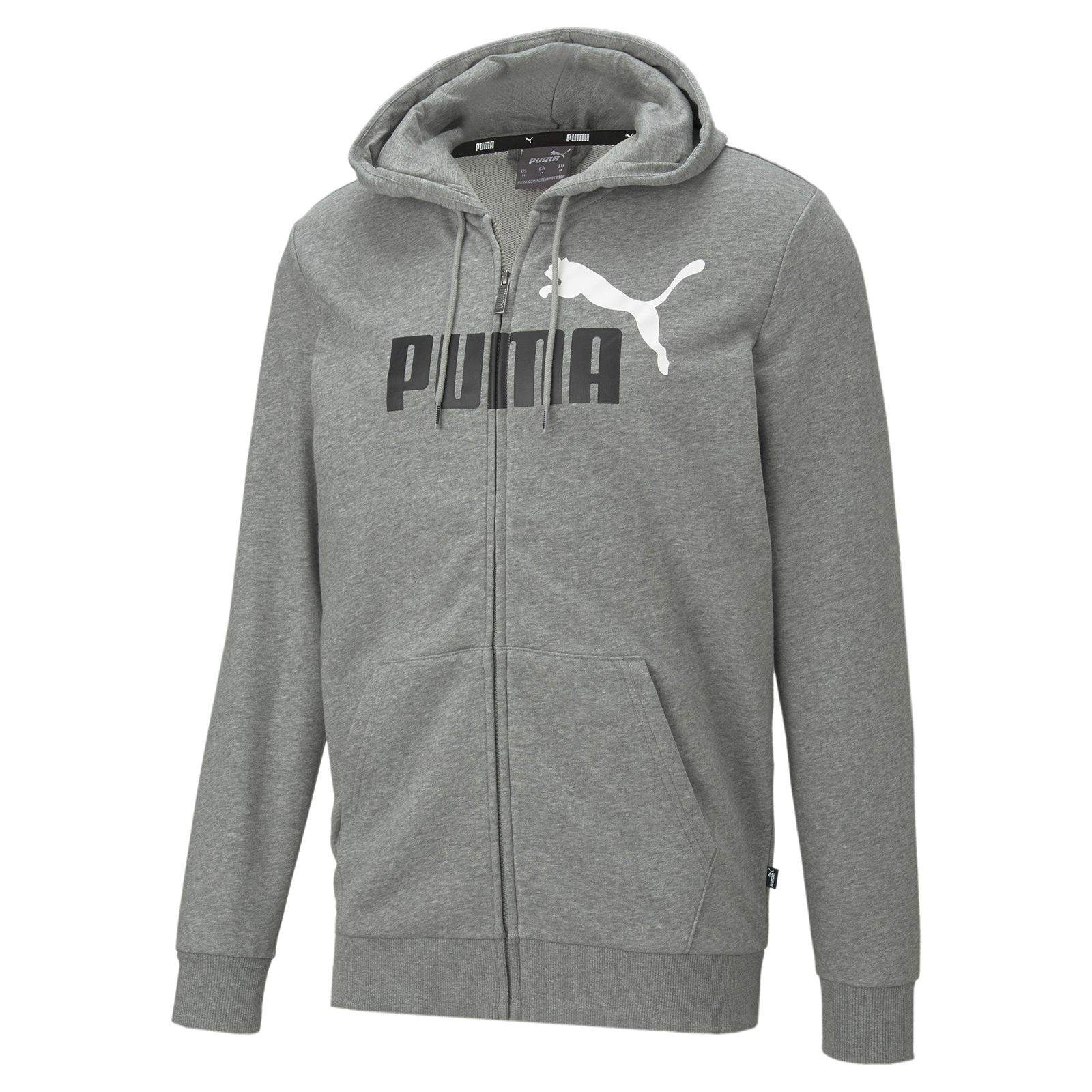 фото Толстовка мужская puma ess+ 2 col fz hoodie tr серая l