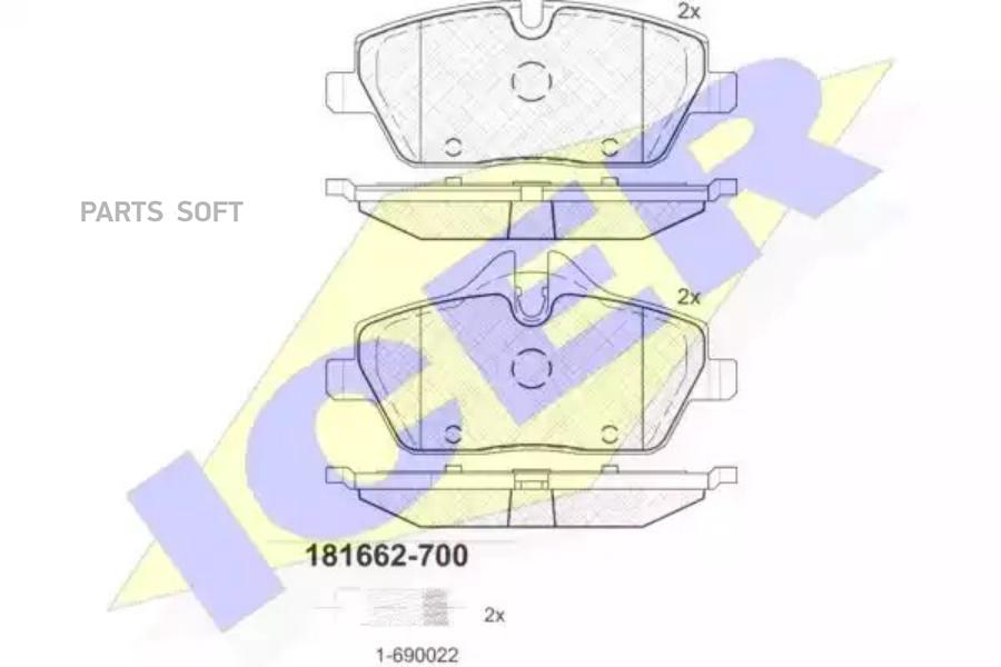 

Колодки торм.пер. BMW 1/3/MINI (E81/E82/E88/E90/R55-59) 1.4-3.0 05-> ICER