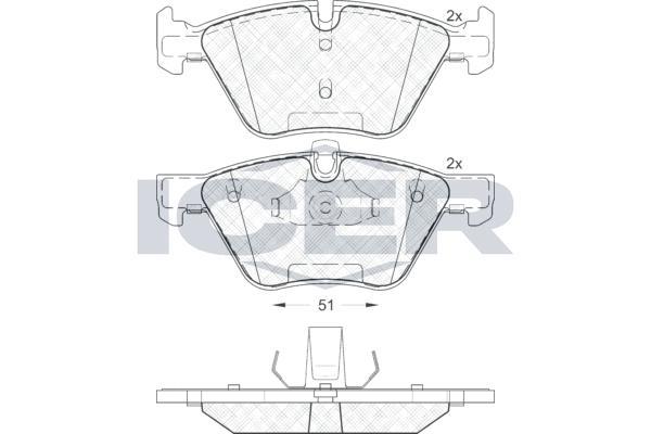 

Колодки торм.пер. BMW 3/5/X1/Z4 (E90-93/E60/F10/F18/E61/F11/E84/E89) 2.0-3.0 03-> ICER