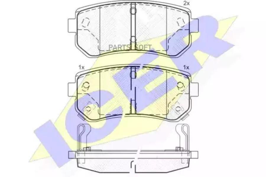 

Колодки торм.зад. HYUNDAI Accent/i20/i30/iX35 1.4/1.5CDRi/1.6/1.6CRDi/1.7CDRi/2.0/2.0 ICER