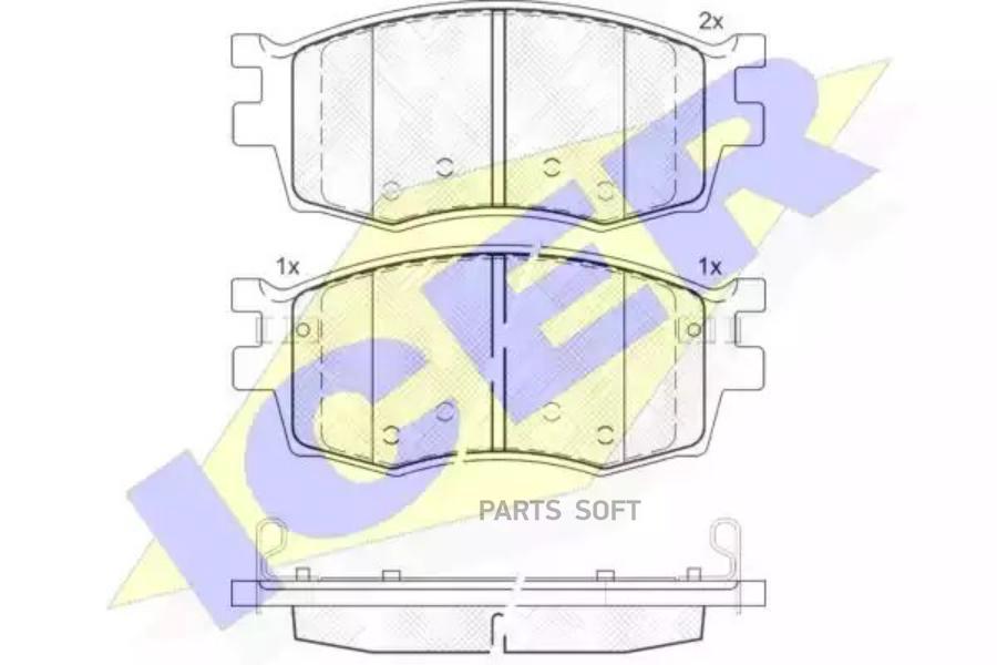 

Колодки торм.пер. HYUNDAI ACCENT/i20 1.4-1.6 11.05->, KIA RIO II 1.4-1.6 03.05 ICER