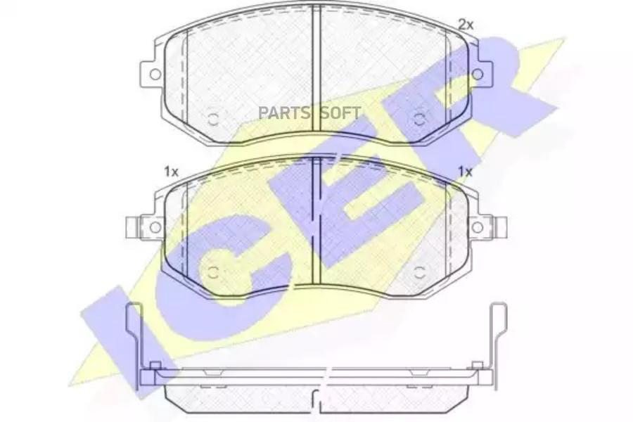 

Колодки торм. пер. SUBARU FORESTER 01-/IMPREZA 01-/LEGACY 9 ICER