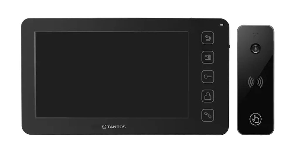 Комплект видеодомофона Tantos Prime (черный) и iPanel 2+(черная) комплект заглушек 10шт alm v60 черная левая arlight 026720