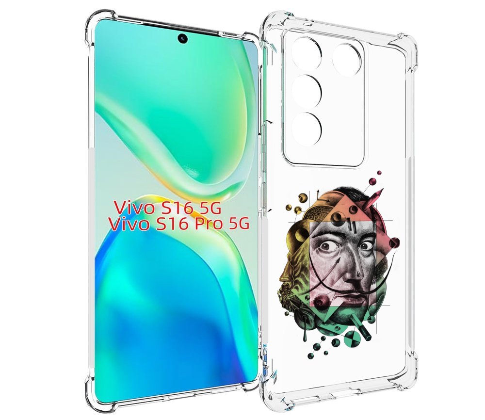 Чехол MyPads разноцветное лицо абстракция для Vivo S16 5G / S16 Pro 5G / V27 / V27 Pro