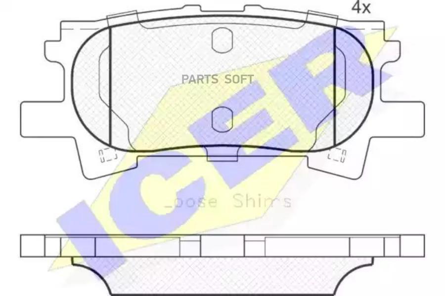 

Колодки торм. зад. LEXUS RX300/RX330/RX350 03-08/RX400H 05- ICER