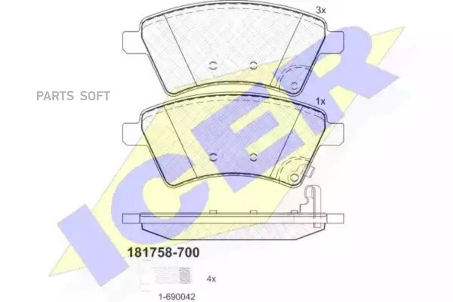

Колодки торм.пер. FIAT SEDICI 1.6-2.0 06.06->, SUZUKI SX 4 1.6-2.0 06.06-> ICER
