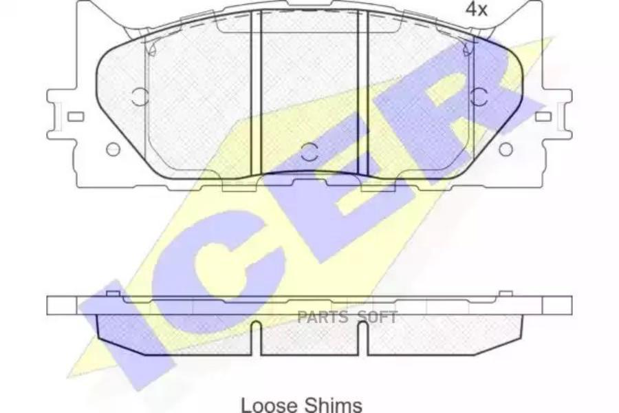 

Колодки торм. пер. TOYOTA CAMRY 2.4/3.5 06- передние ICER