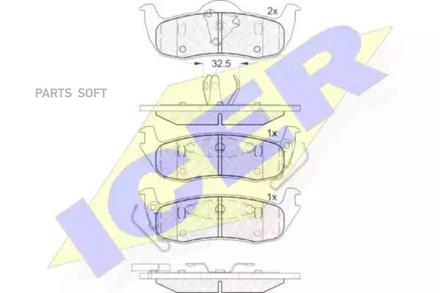 

ICER Колодки торм.зад. JEEP Grand Cherokee III 3.0D/3.7/4.7/5.7 6/05->/Commander 3.7/4.7/5