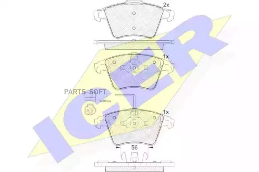 

Колодки торм.пер. VW T5/Multivan 1.9TDI/2.5TDI/2.0/3.2 03-> ICER